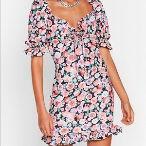 Nasty Gal. We’ve Got To Grow Floral Mini Dress” - Size 8